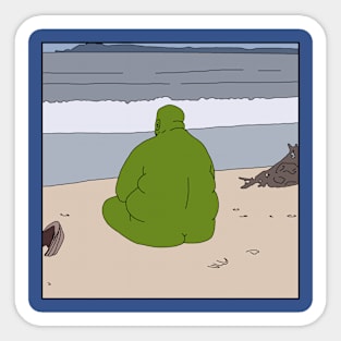 A Green Stone by the Sea Sticker